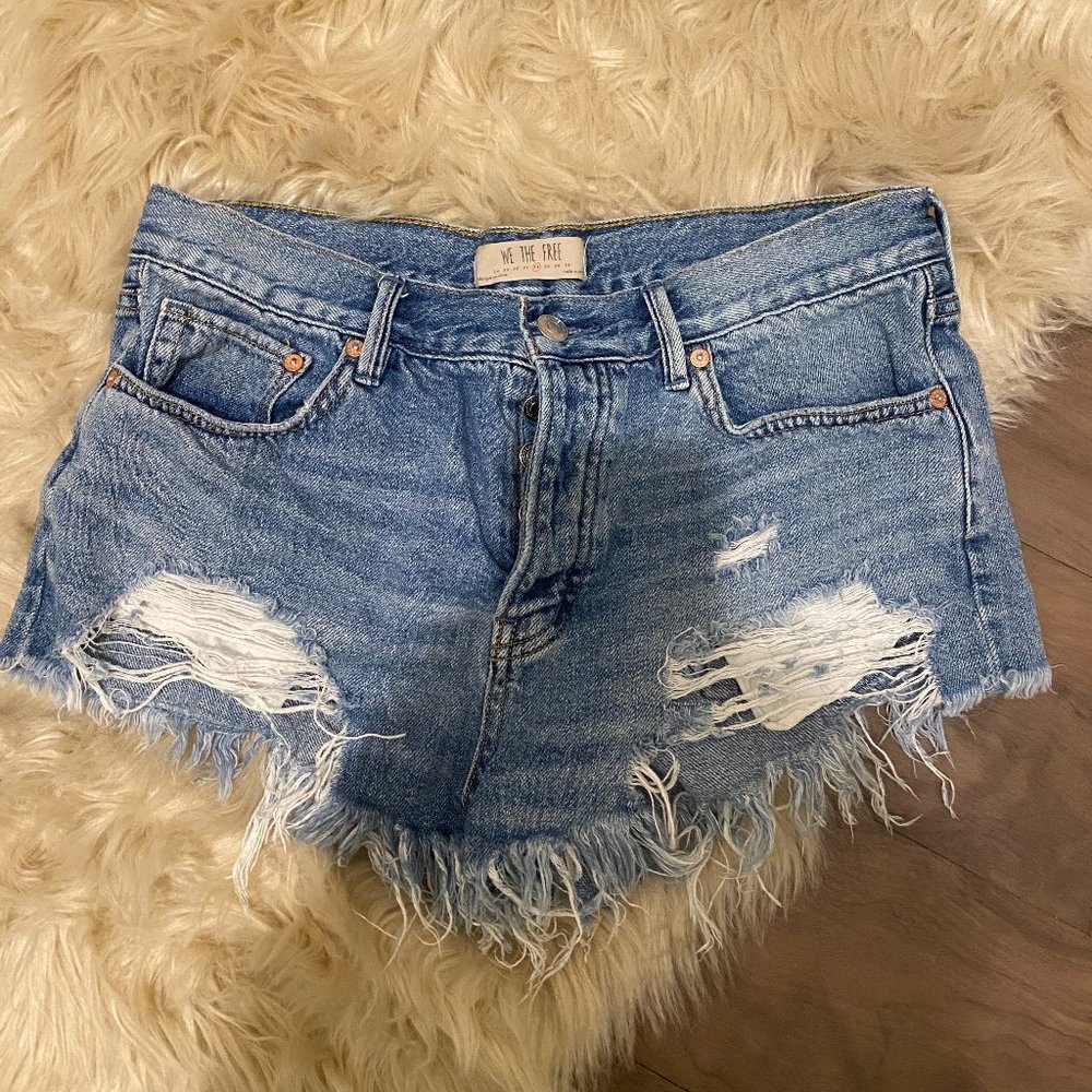 Distressed Free People Jean Short